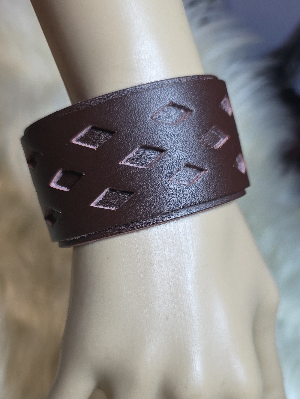 paparazzi Brown Cutout Leather Cuff Bracelet